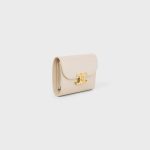 SMALL FLAP WALLER TRIOMPHE IN SHINY CALFSKIN PALE BEIGE - Image 2